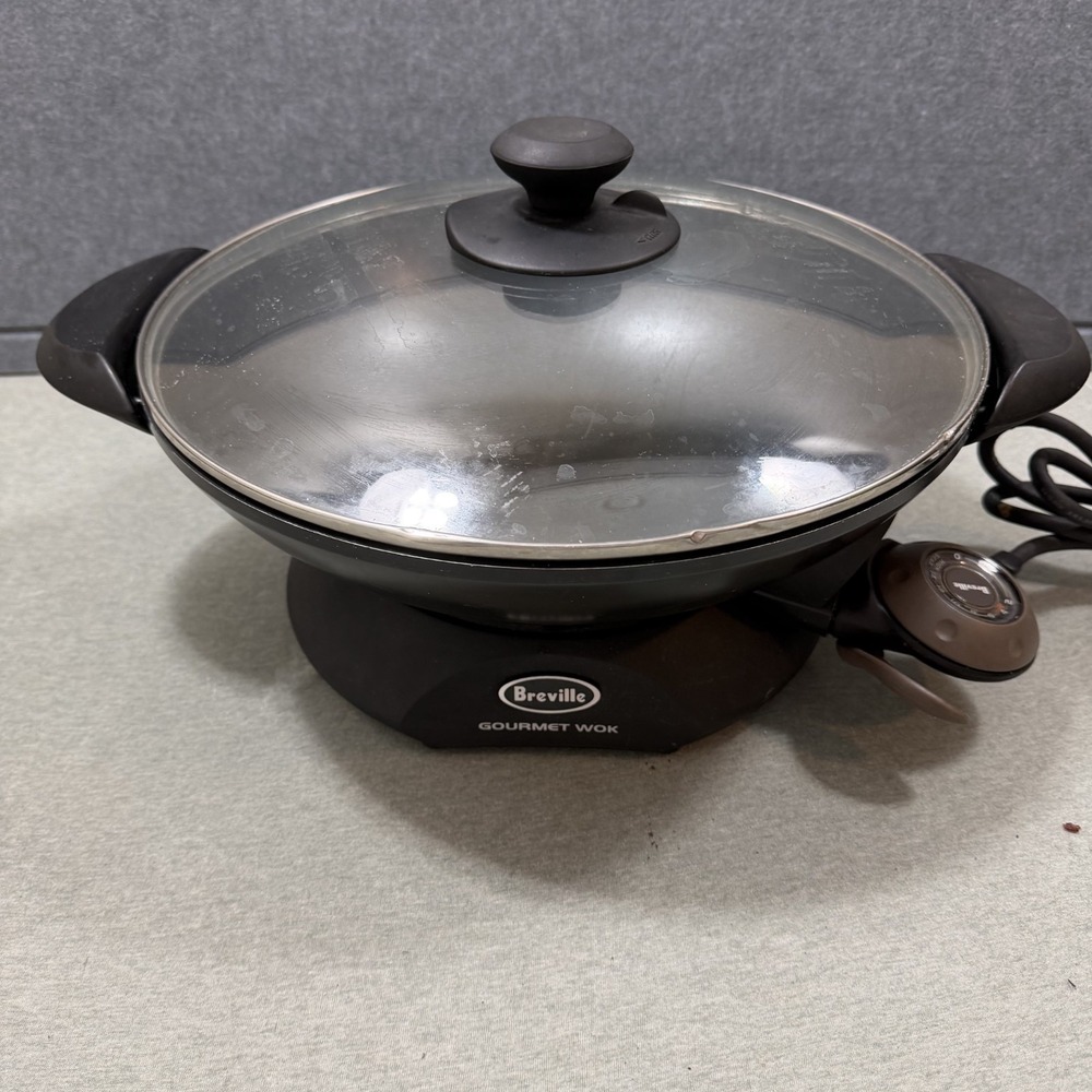 Breville Gourmet Wok EW30XL 6-Quart Black Electric Non-Stick Stir Fry Pan 1500W